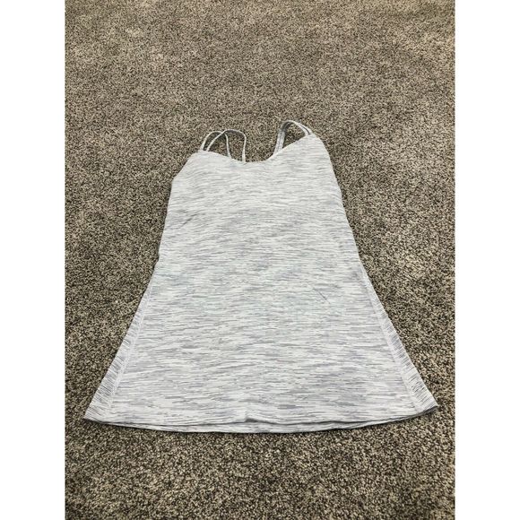 Lululemon Tops - Lululemon 4 Grey Tank Padded Strappy Heathered